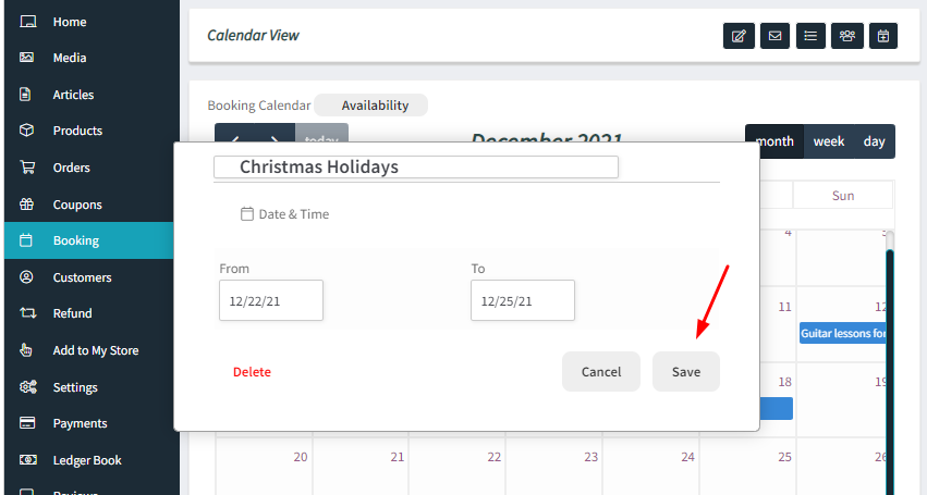 How WCFM Vendors can view bookings in the Calendar & set up Holidays - Tyche Softwares Documentation