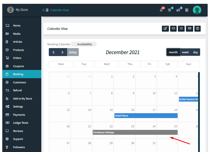 How WCFM Vendors can view bookings in the Calendar & set up Holidays - Tyche Softwares Documentation