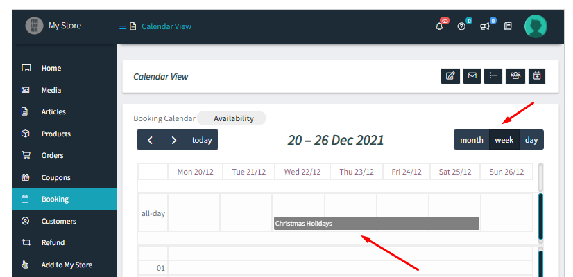How WCFM Vendors can view bookings in the Calendar & set up Holidays - Tyche Softwares Documentation