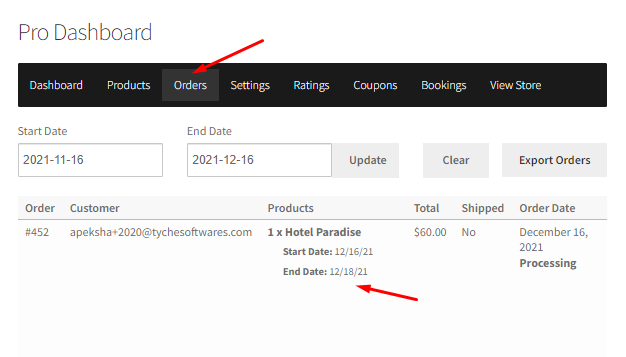 How WC Vendors can create manual bookings - Tyche Softwares Documentation