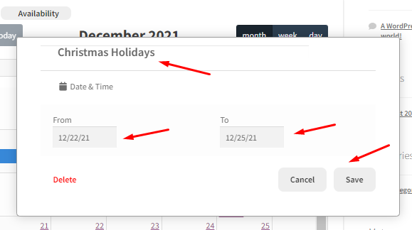 How WC Vendors can view bookings in the Calendar & set up Holidays - Tyche Softwares Documentation