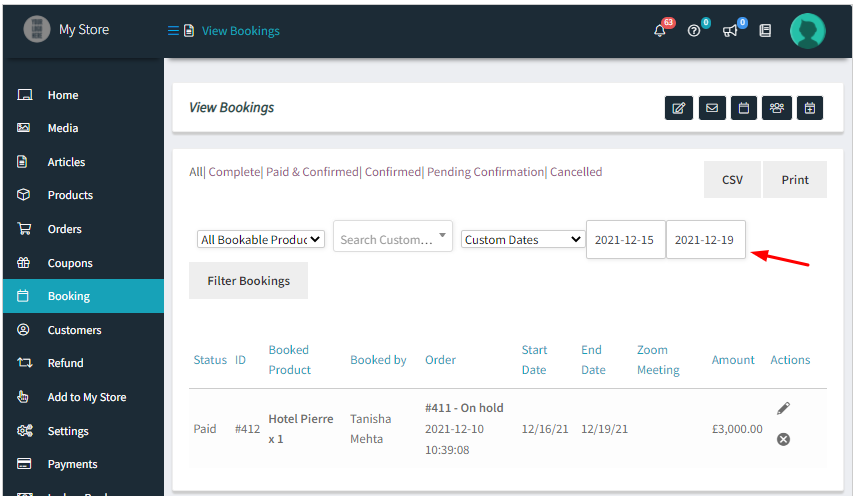 How WCFM Vendors can view booking details - Tyche Softwares Documentation