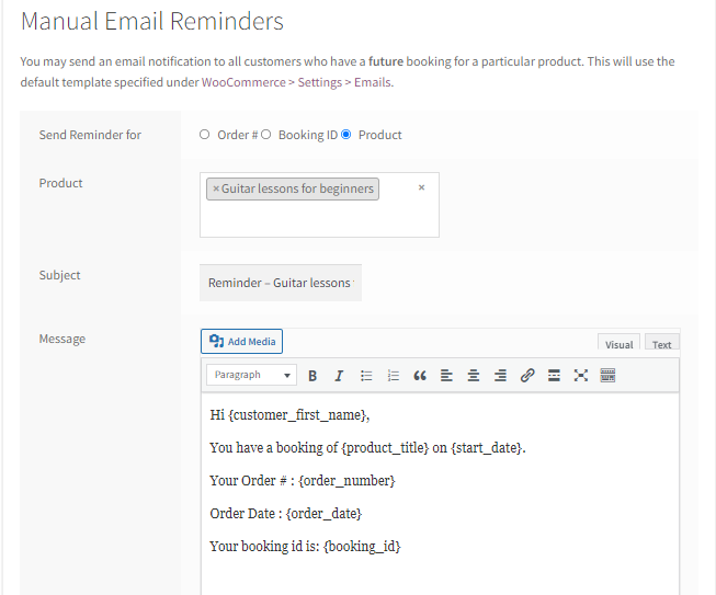 How Dokan Vendors can send Reminder Emails and SMS for bookings - Tyche Softwares Documentation