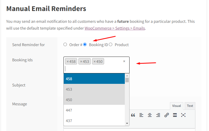 How WC Vendors can send Reminder Emails and SMS for bookings - Tyche Softwares Documentation