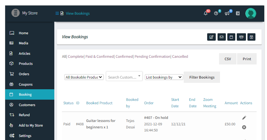 How WCFM Vendors can view booking details - Tyche Softwares Documentation