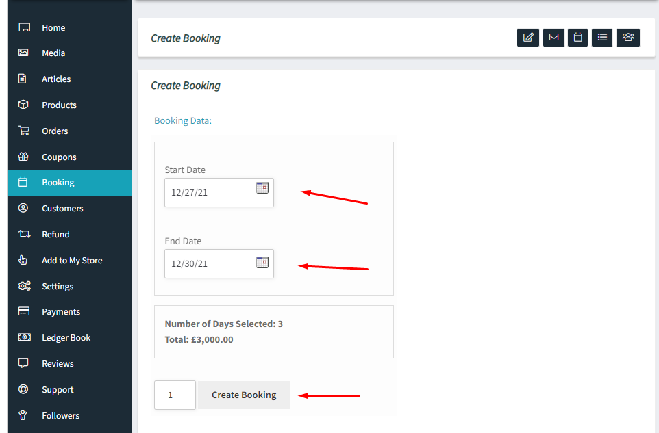 How WCFM Vendors can create manual bookings - Tyche Softwares Documentation