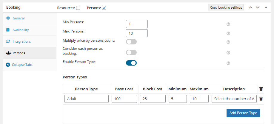 Persons Feature - Tyche Softwares Documentation