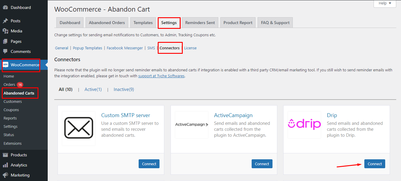 Integration with Drip - Tyche Softwares Documentation