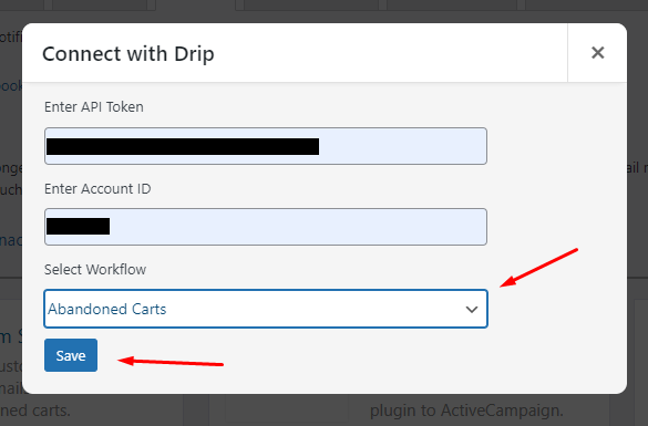 Integration with Drip - Tyche Softwares Documentation
