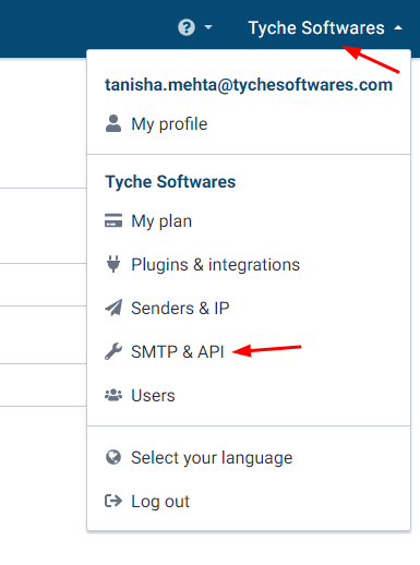 Integration with Sendinblue - Tyche Softwares Documentation