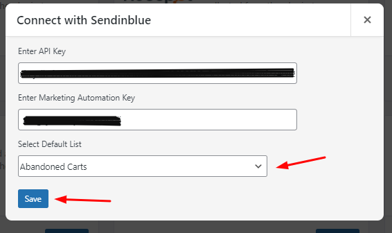 Integration with Sendinblue - Tyche Softwares Documentation