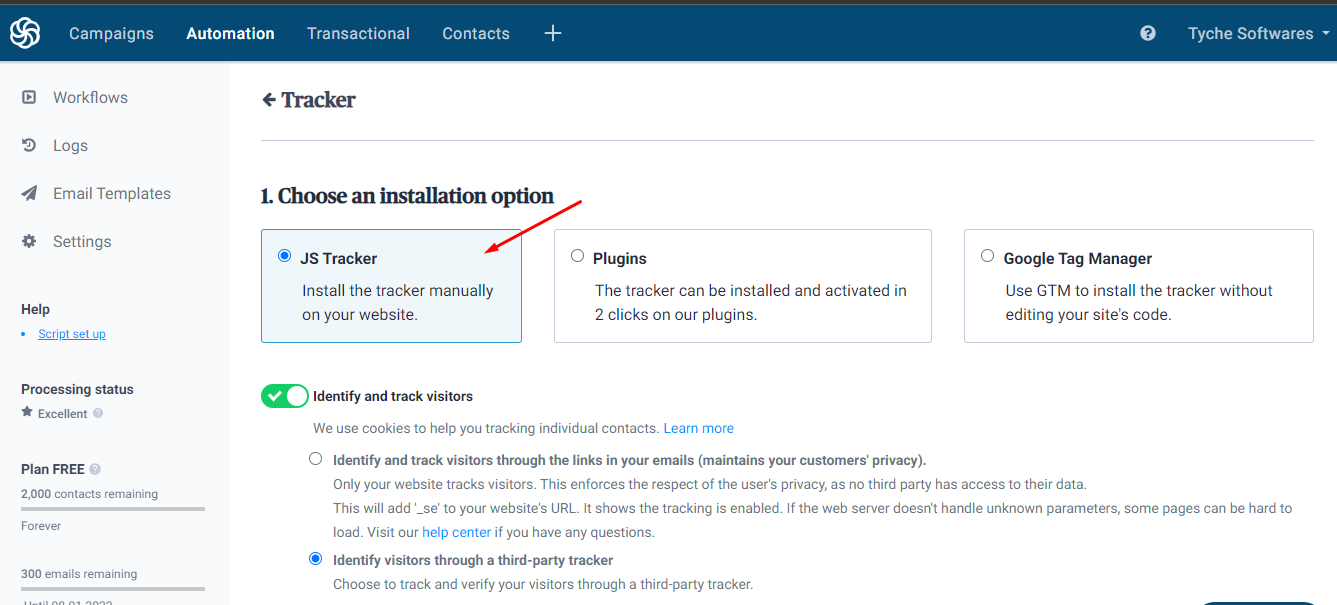 Integration with Sendinblue - Tyche Softwares Documentation