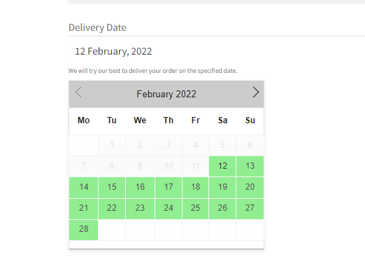 Date Format – Checkout Page