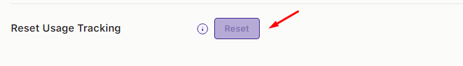 How can I reset usage tracking? 2 How can I reset usage tracking? - Tyche Softwares Documentation