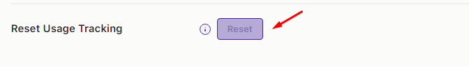 How can I reset usage tracking? - Tyche Softwares Documentation
