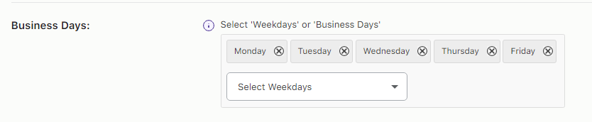 How do I set the opening and closing time of my business to manage my deliveries? - Tyche Softwares Documentation