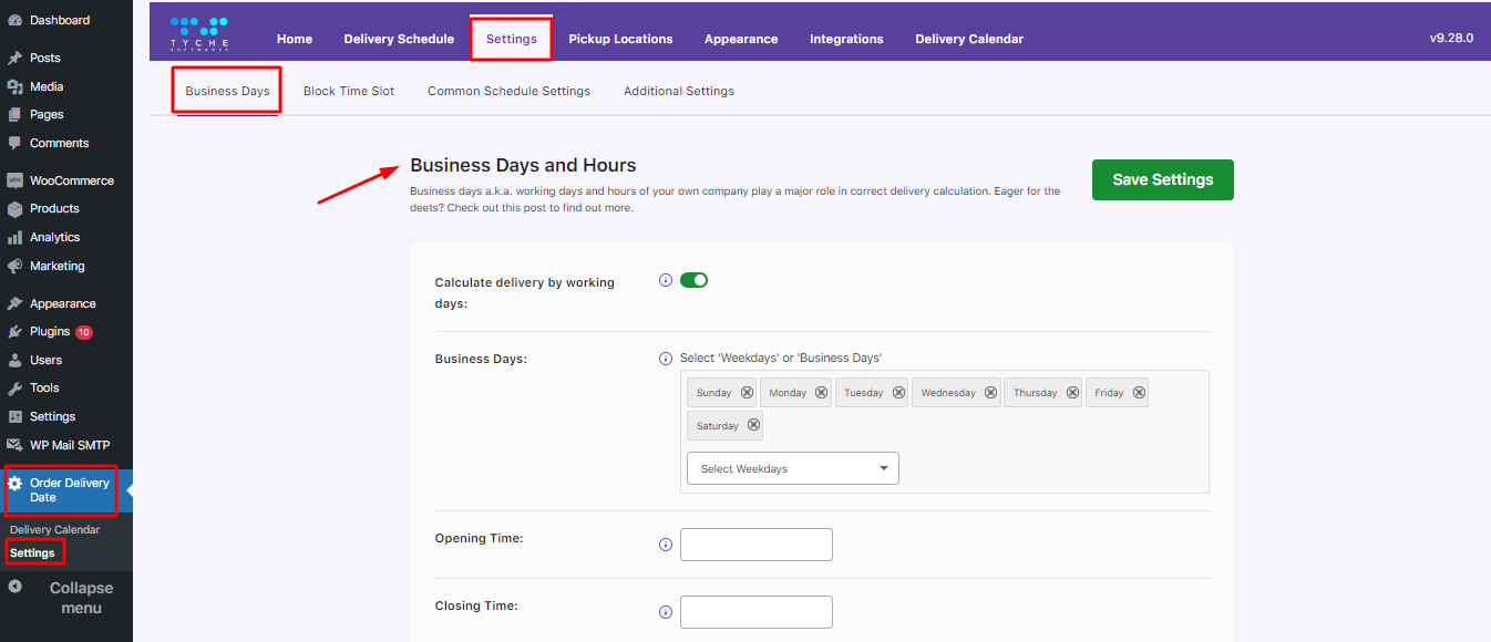 New Admin UI changes in v9.28.0 of Order Delivery Date Pro for WooCommerce plugin - Tyche Softwares Documentation