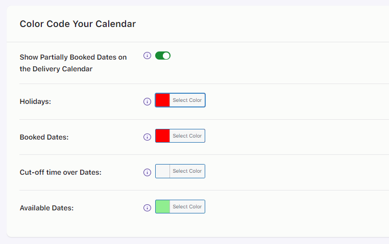 How can I make changes to the delivery calendar that’s displayed on the Checkout page? - Tyche Softwares Documentation