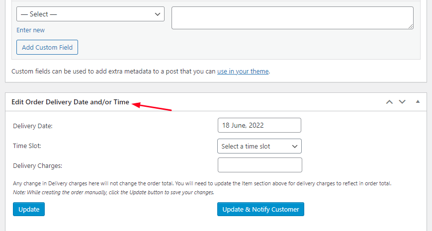 How can I edit the order delivery date & time and let my customers do the same? - Tyche Softwares Documentation