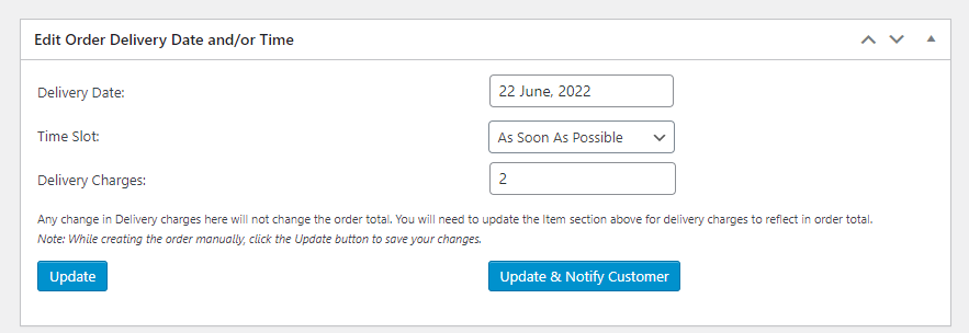 How can I edit the order delivery date & time and let my customers do the same? - Tyche Softwares Documentation