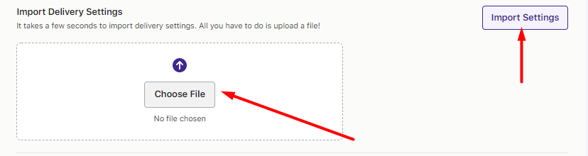 How can I export or import my delivery settings? 4 Import Delivery Settings