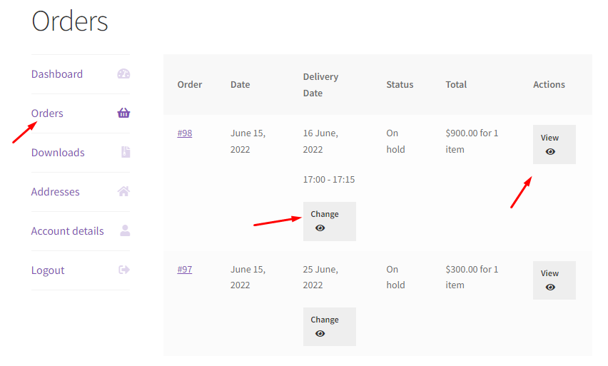 How can I edit the order delivery date & time and let my customers do the same? - Tyche Softwares Documentation