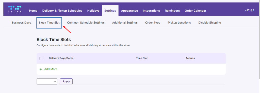 How can I block a timeslot for my delivery schedules? 1 How can I block a timeslot for my delivery schedules? - Tyche Softwares Documentation