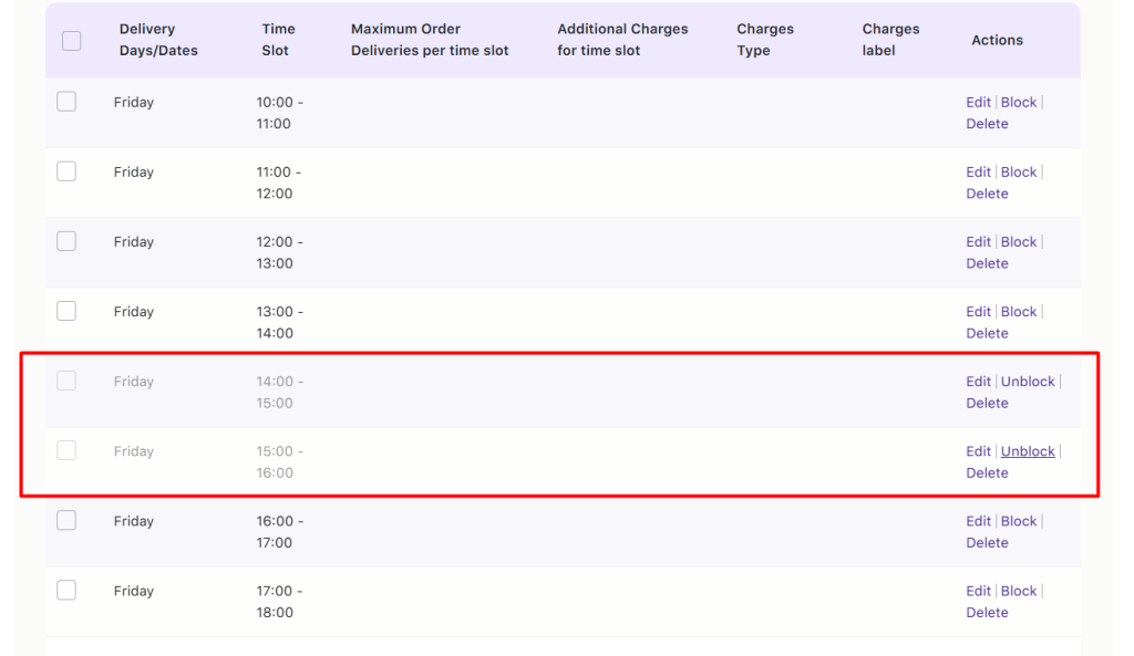How can I block a timeslot for my delivery schedules? 10 How can I block a timeslot for my delivery schedules? - Tyche Softwares Documentation