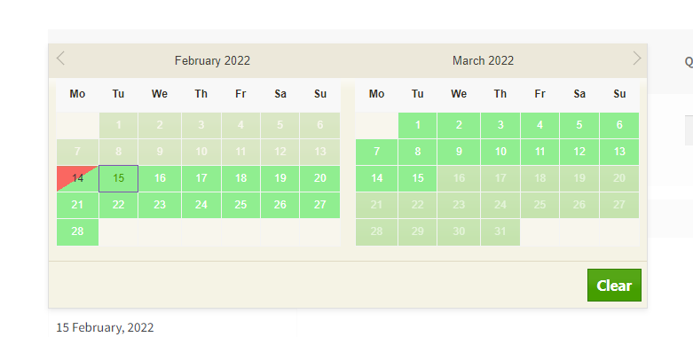 Calendar Themes Checkout page
