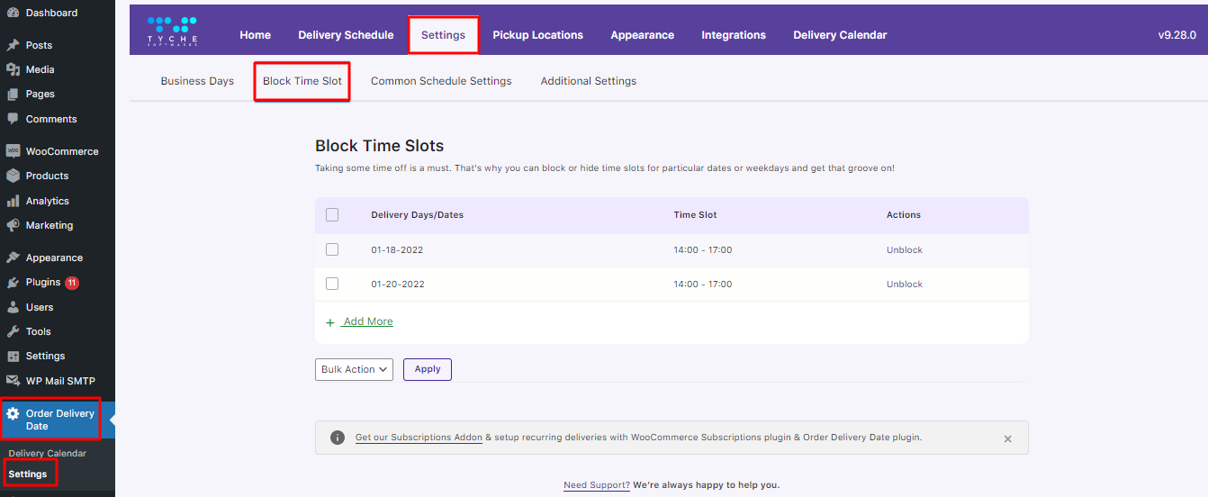 New Admin UI changes in v9.28.0 of Order Delivery Date Pro for WooCommerce plugin - Tyche Softwares Documentation