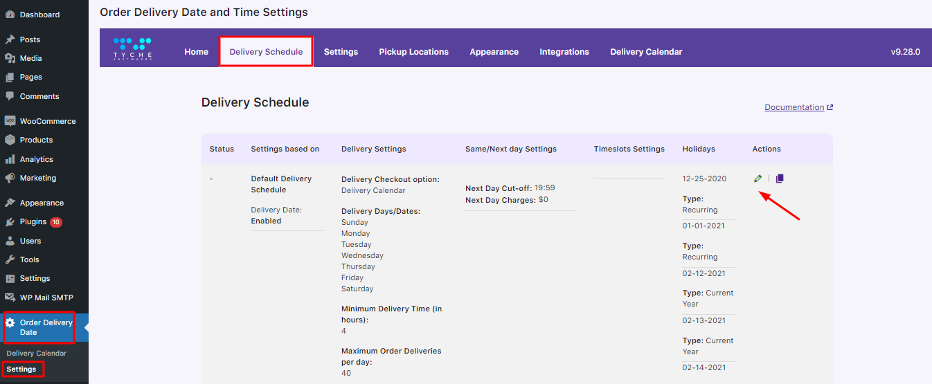 How can I export or import my delivery settings? - Tyche Softwares Documentation