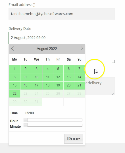 How can I provide a time range for the customers to choose from? - Tyche Softwares Documentation