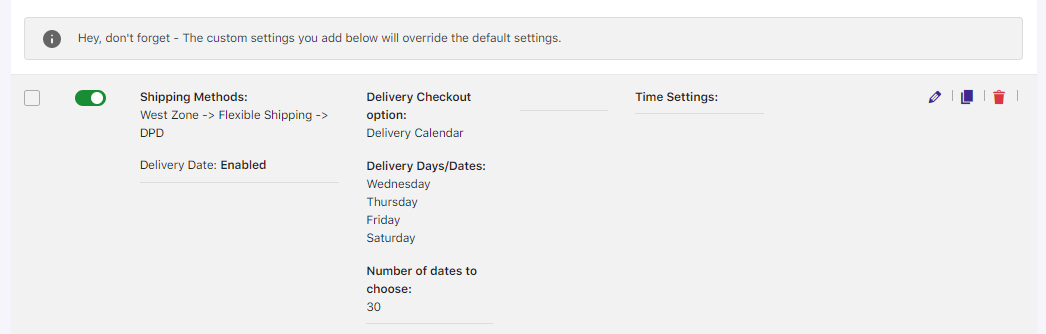 How do I create a custom delivery schedule with Flexible Shipping for WooCommerce by WP Desk? - Tyche Softwares Documentation