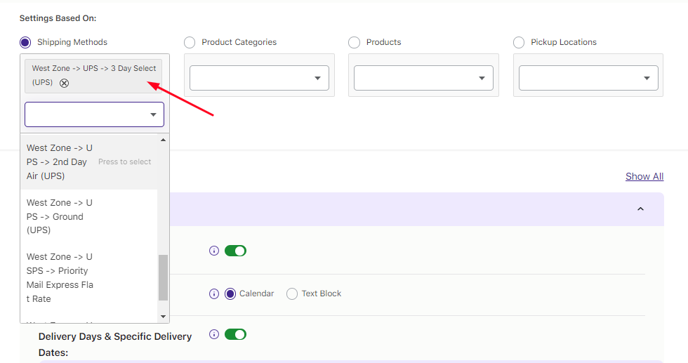 How do I create a delivery schedule with UPS Shipping Method by WooCommerce? - Tyche Softwares Documentation