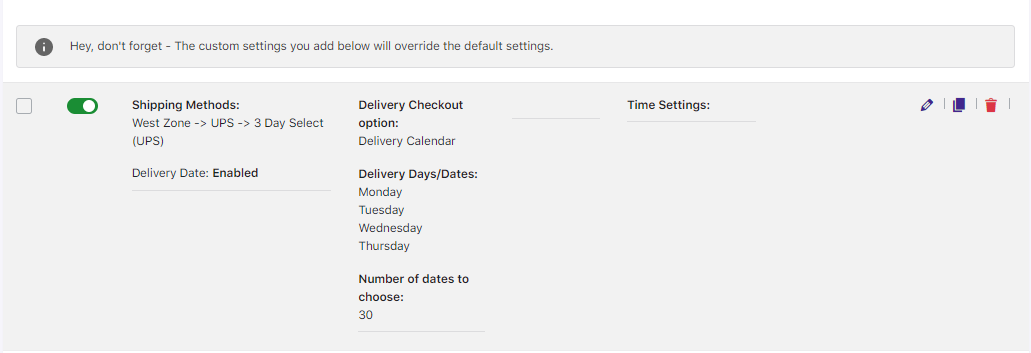 How do I create a delivery schedule with UPS Shipping Method by WooCommerce? - Tyche Softwares Documentation