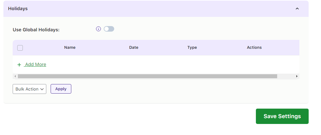 How do I block certain dates as Holidays? - Tyche Softwares Documentation