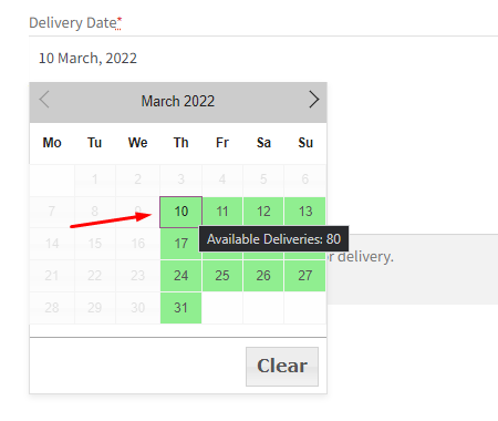 How do I set up delivery date settings for weekdays and specific dates? - Tyche Softwares Documentation