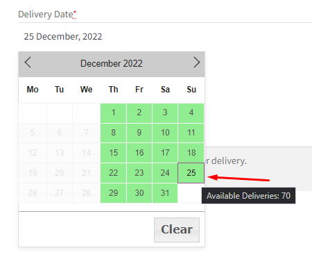 How do I set up delivery date settings for weekdays and specific dates? - Tyche Softwares Documentation