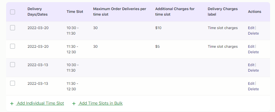 How do I set up time slots for different weekdays and specific dates? - Tyche Softwares Documentation