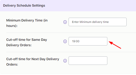 How do I set up Same Day and Next day deliveries? - Tyche Softwares Documentation