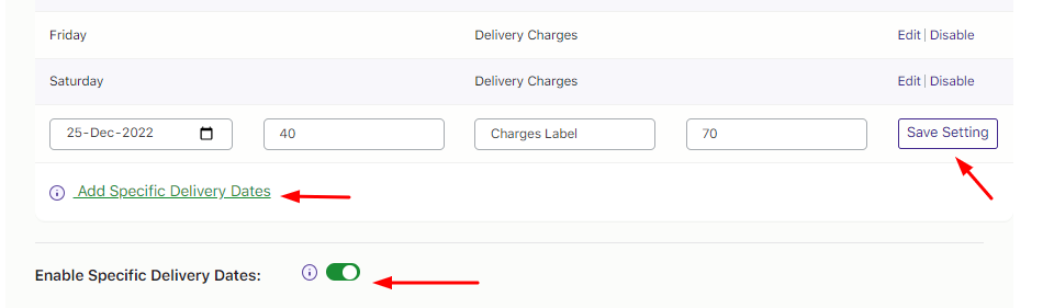 How do I set up delivery date settings for weekdays and specific dates? 5 How do I set up delivery date settings for weekdays and specific dates? - Tyche Softwares Documentation