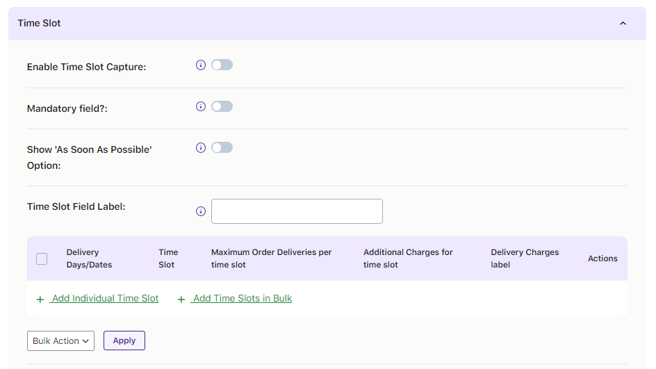 How do I set up time slots for different weekdays and specific dates? - Tyche Softwares Documentation