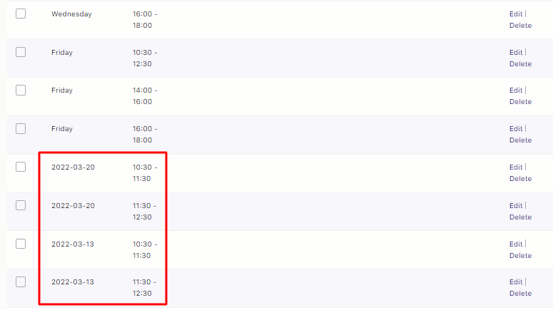 How do I set up time slots for different weekdays and specific dates? - Tyche Softwares Documentation