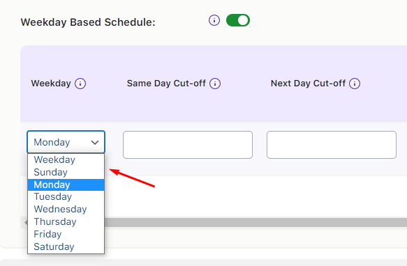 How do I create a weekday based delivery schedule? - Tyche Softwares Documentation