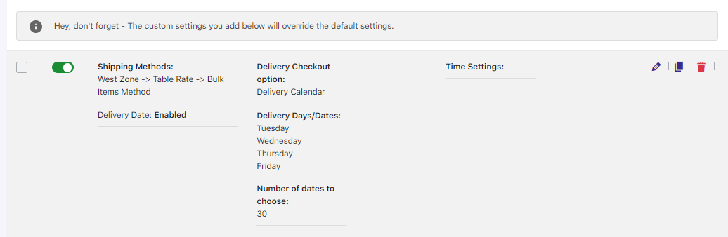 How do I create a delivery schedule with WooCommerce Table Rate Shipping plugin? - Tyche Softwares Documentation