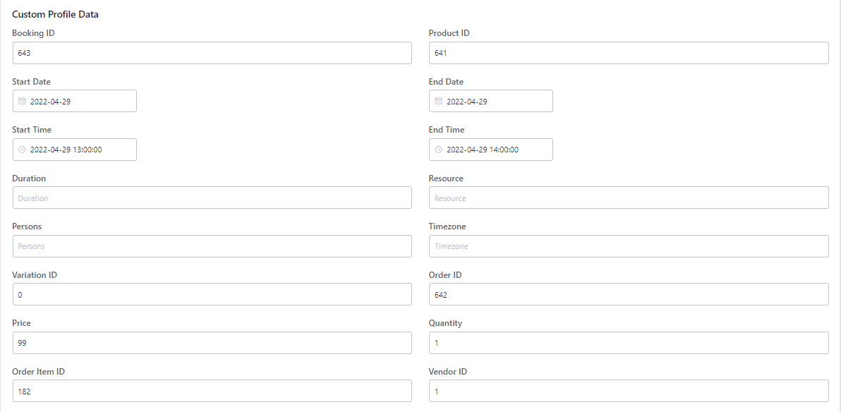 Booking & Appointment integration with FluentCRM - Booking Data in Contact