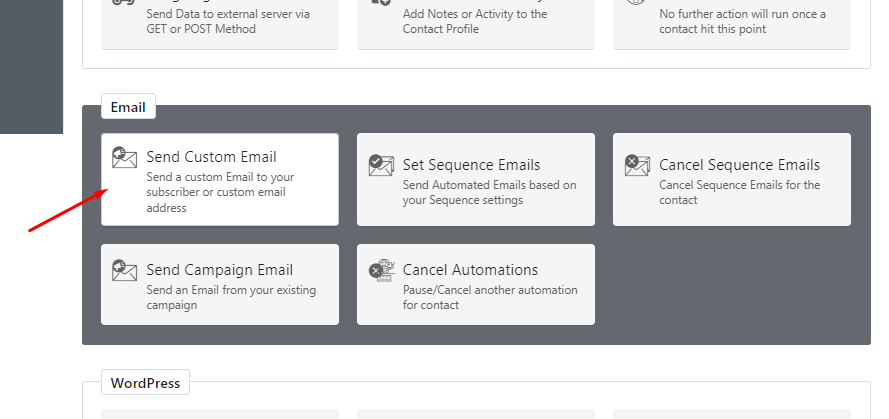 Booking & Appointment integration with FluentCRM - Send custom email action