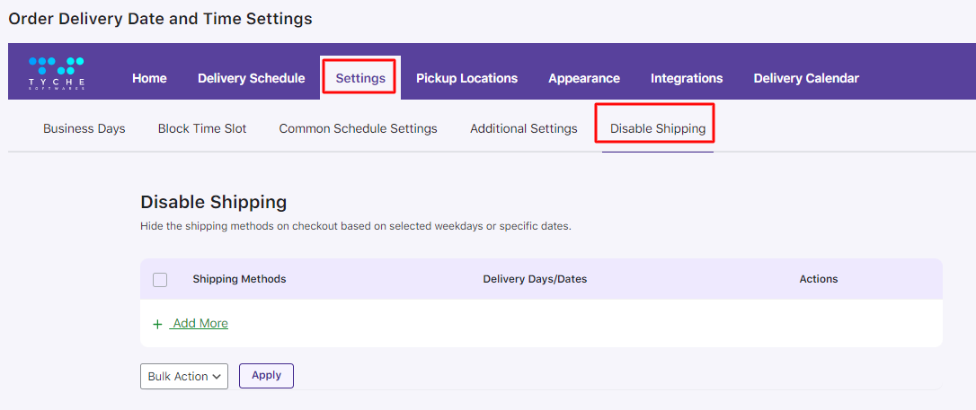 How can I hide shipping methods based on weekdays or specific delivery dates? - Tyche Softwares Documentation