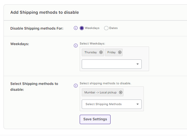 How can I hide shipping methods based on weekdays or specific delivery dates? - Tyche Softwares Documentation