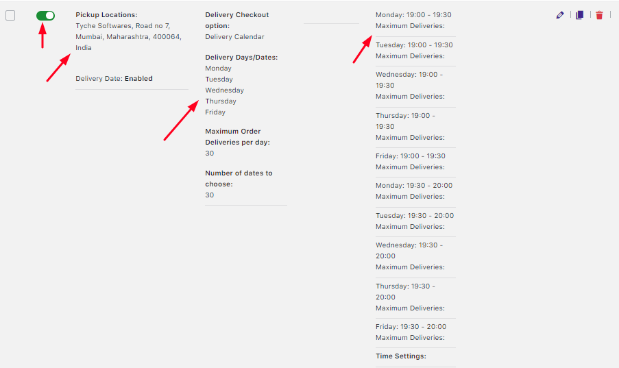 How do I create a delivery schedule based on Pickup Locations? - Tyche Softwares Documentation